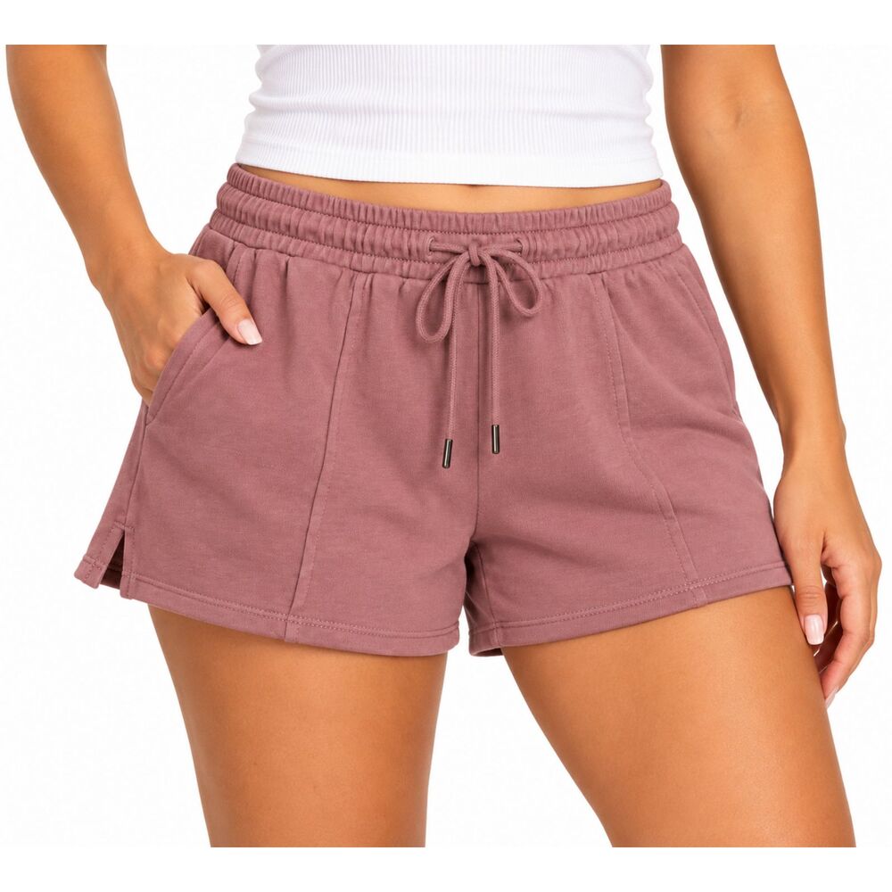Hippie Rose Mauve Drawstring Lounge Sweat Shorts | Size Medium